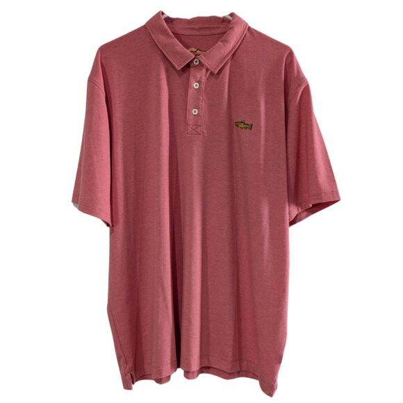 D.Stewart x Orvis Men's Polo Shirt, Salmon Pink, Size XL, Short Sleeve, Stretch - Picture 1 of 14